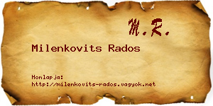 Milenkovits Rados névjegykártya